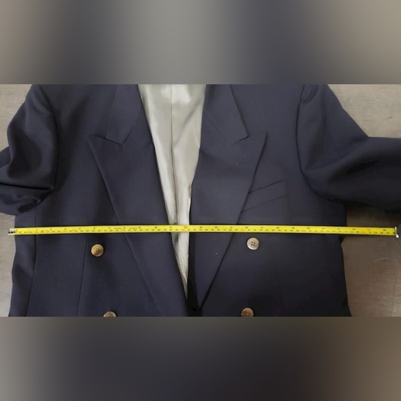 Chaps Blazer Men Navy Blue Linen Blend Ralph - Picture 12 of 13